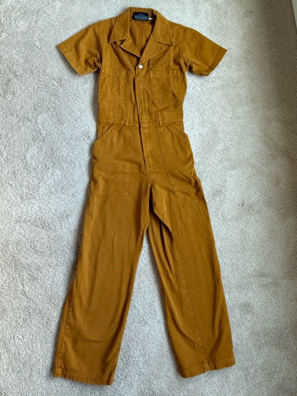 Big Bud Press shortsleeved jumpsuit mustard yellow sz M - Picture 9 of 11